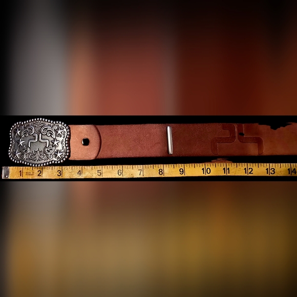 J. Lindeberg Tan Belt with Ornate Silver Buckle main image 6